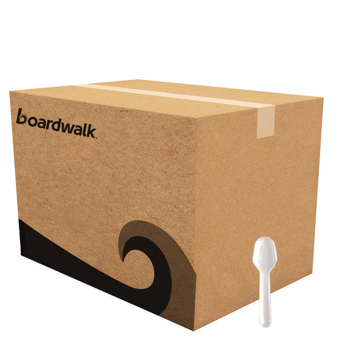 Mediumweight Polypropylene Cutlery, Tasting Spoon, White, 3,000/Carton