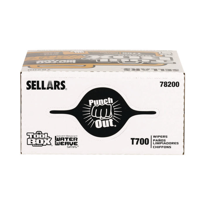 TOOLBOX WaterWeave T700 Wipers, 1-Ply, 8.27 x 16.5, White, 100 Sheets/Box, 8 Boxes/Carton
