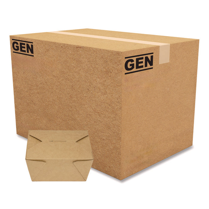 Reclosable Kraft Take-Out Box, 30 oz, 5.06 x 4.27 x 2.4, Brown, Paper, 450/Carton