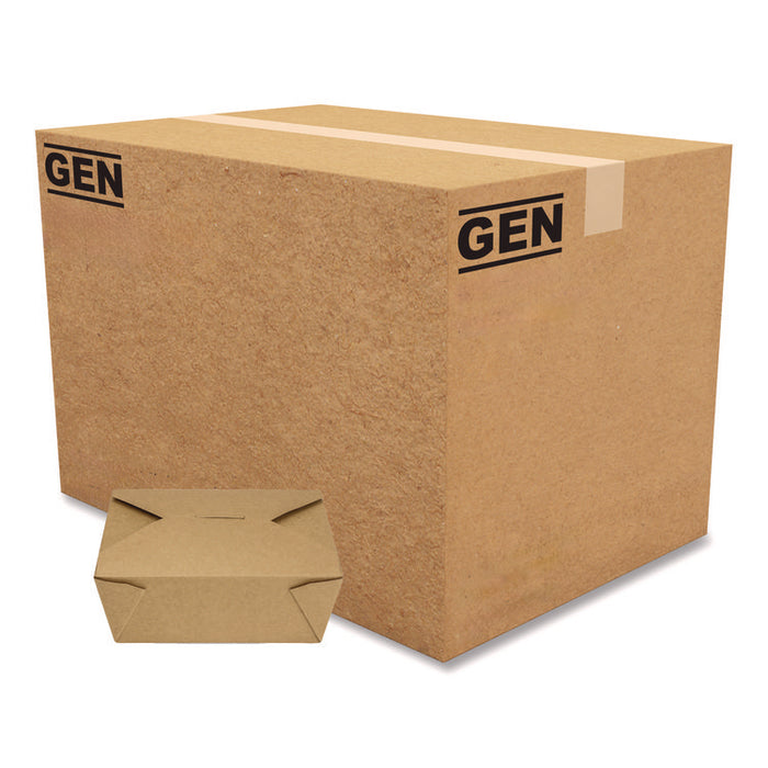 Reclosable Kraft Take-Out Box, 48 oz, 6.93 x 5.62 x 2.4, Brown, Paper, 300/Carton