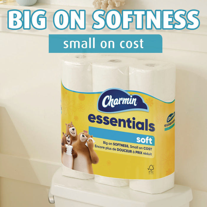 Essentials Soft Bathroom Tissue, Septic Safe, 2-Ply, White, 330 Sheets/Roll, 12 Rolls/Pack, 4 Packs/Carton