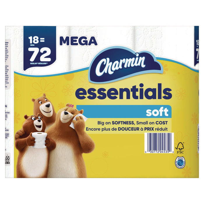 Essentials Soft Bathroom Tissue, Septic Safe, 2-Ply, White, 330 Sheets/Roll, 18 Rolls/Carton