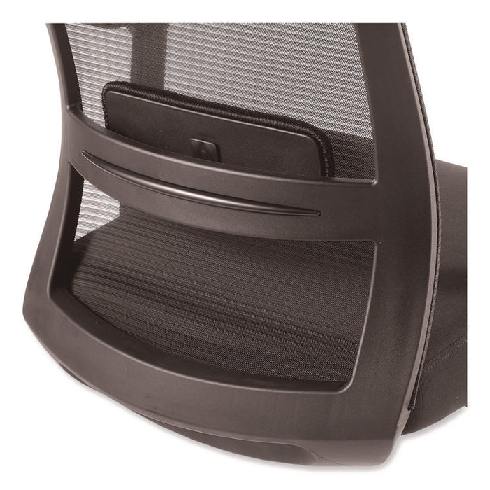 Alera Ashdale Ergonomic Fabric Swivel Task Chair, Supports 275 lb, 18.15 to 21.89 Seat Height, Black Seat/Back, Silver Base