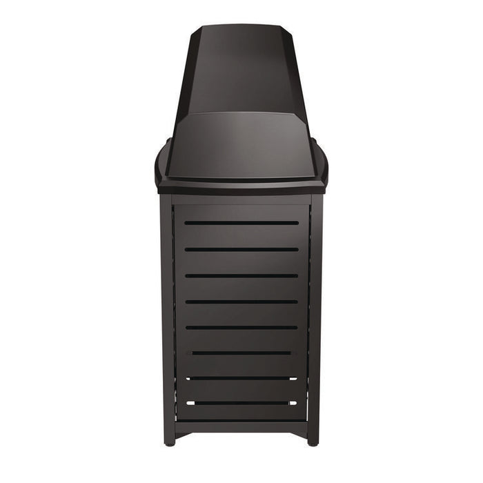 Outdoor Decorative Metal Square Trash Can with Chute Lid, 30 gal, Metal, Black
