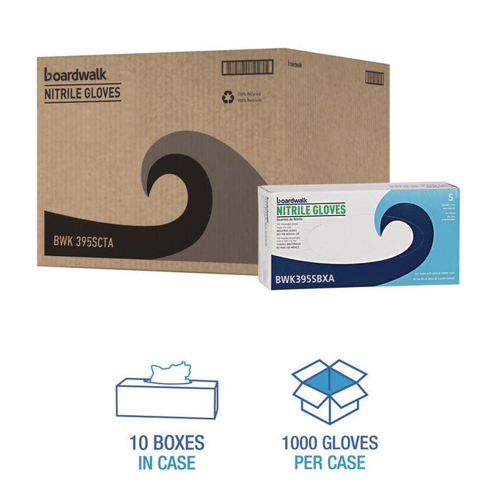 395 Series Disposable General-Purpose Nitrile Gloves, Powder-Free, Small, 5 mil Thick, 9.5" Long, Blue, 100/Box, 10 Boxes/CT