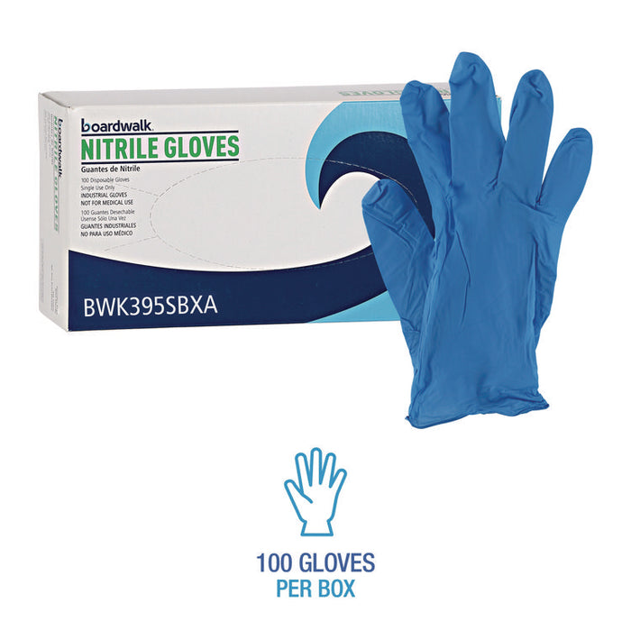395 Series Disposable General-Purpose Nitrile Gloves, Powder-Free, Small, 5 mil Thick, 9.5" Long, Blue, 100/Box, 10 Boxes/CT