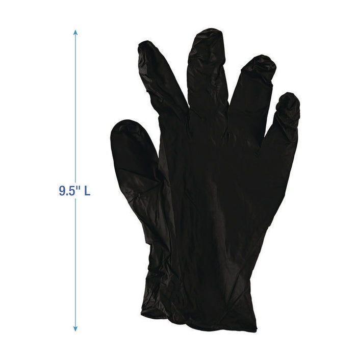 396 Series Disposable General-Purpose Nitrile Gloves, Powder-Free, Small, 4.4 mil Thick, 9.5" Long, Black, 100/BX, 10 BX/CT