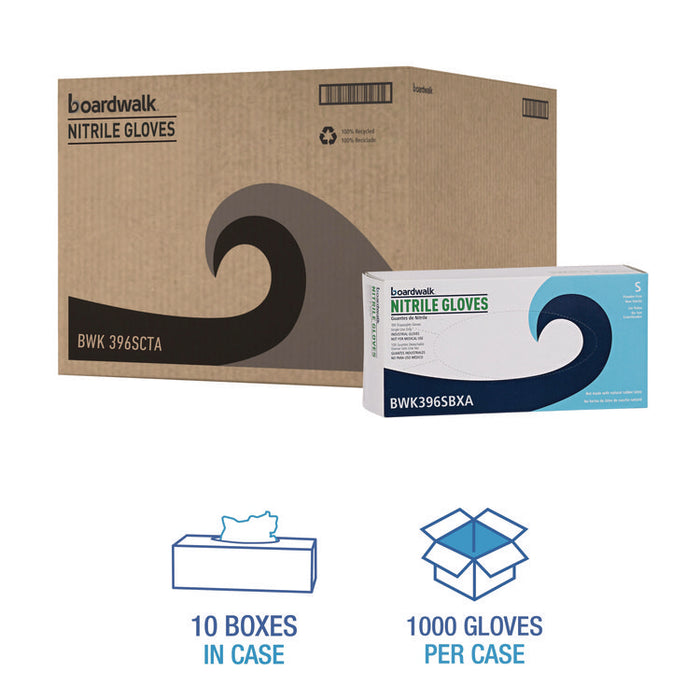 396 Series Disposable General-Purpose Nitrile Gloves, Powder-Free, Small, 4.4 mil Thick, 9.5" Long, Black, 100/BX, 10 BX/CT