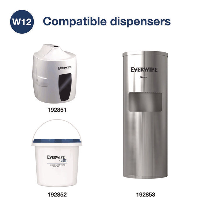 Light-Duty Surface Cleaning Wet Wipe, 1-Ply, 8 x 6, Unscented, White, 2,500 Sheets/Roll, 2 Rolls/Carton