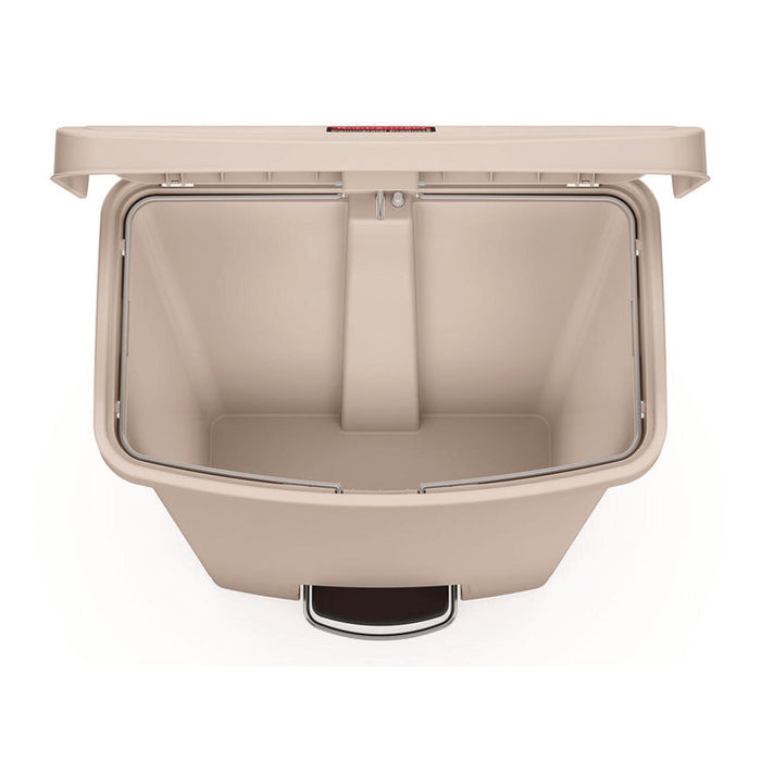 Streamline Resin Step-On Container, Front Step Style, 18 gal, Polyethylene, Beige