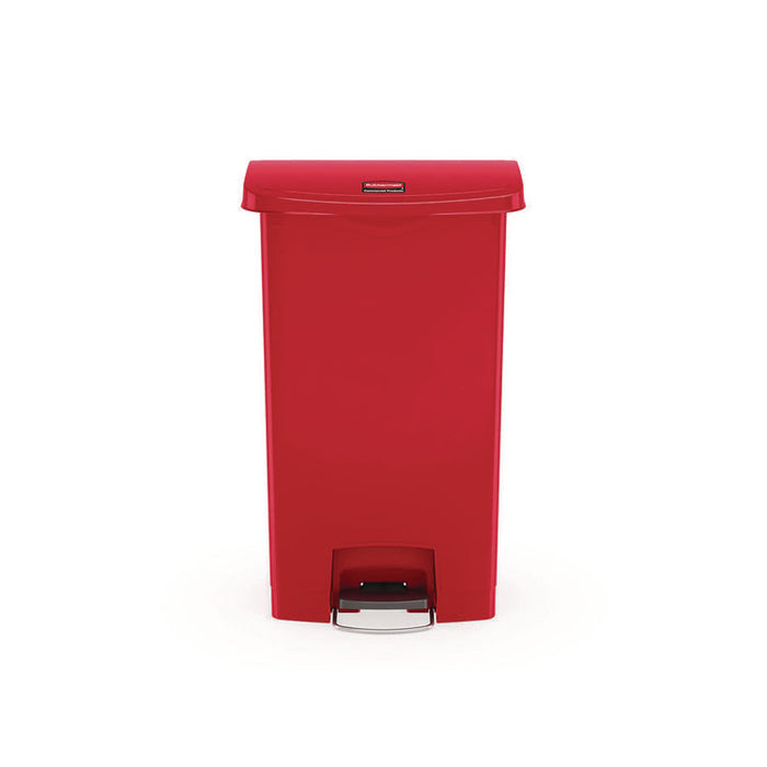 Streamline Resin Step-On Container, Front Step Style, 18 gal, Polyethylene, Red