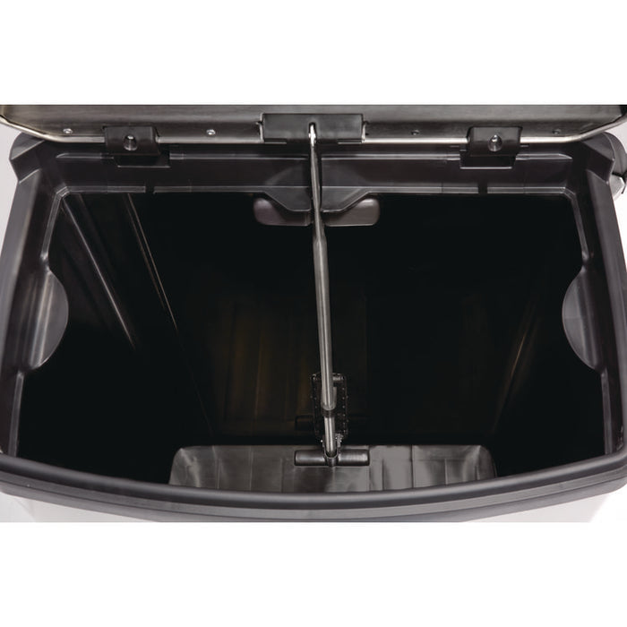 Slim Jim Stainless Steel Step-On Container, Front Step Style, 24 gal, Stainless Steel, Black