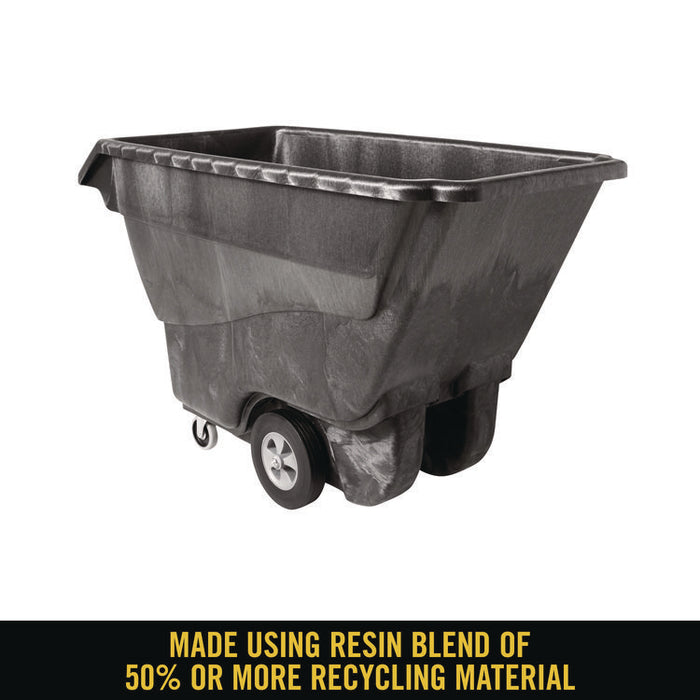 1 cu yd Structural Foam Tilt Truck, Standard Duty, 1,250 lb Capacity, Black