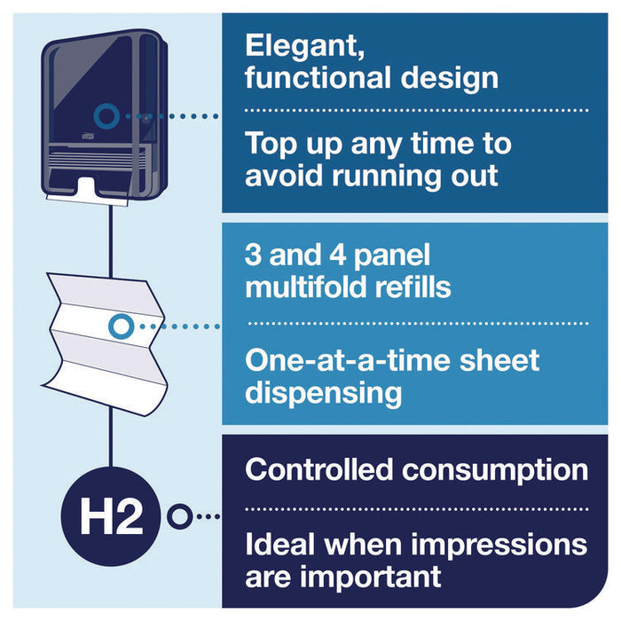 Xpress Multifold Hand Towel Dispenser H2, 11.9 x 4 x 17.5, Black