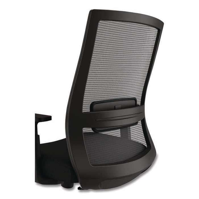 Alera Ashdale Ergonomic Fabric Swivel Task Chair, Supports 275 lb, 18.15 to 21.89 Seat Height, Black Seat/Back, Silver Base