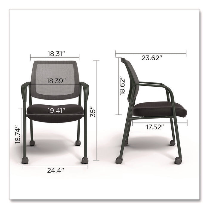 Alera Wessex Mesh Fabric Guest Chair, 24.41 x 23.62 x 35.04, Black Seat, Black Back, Black Base