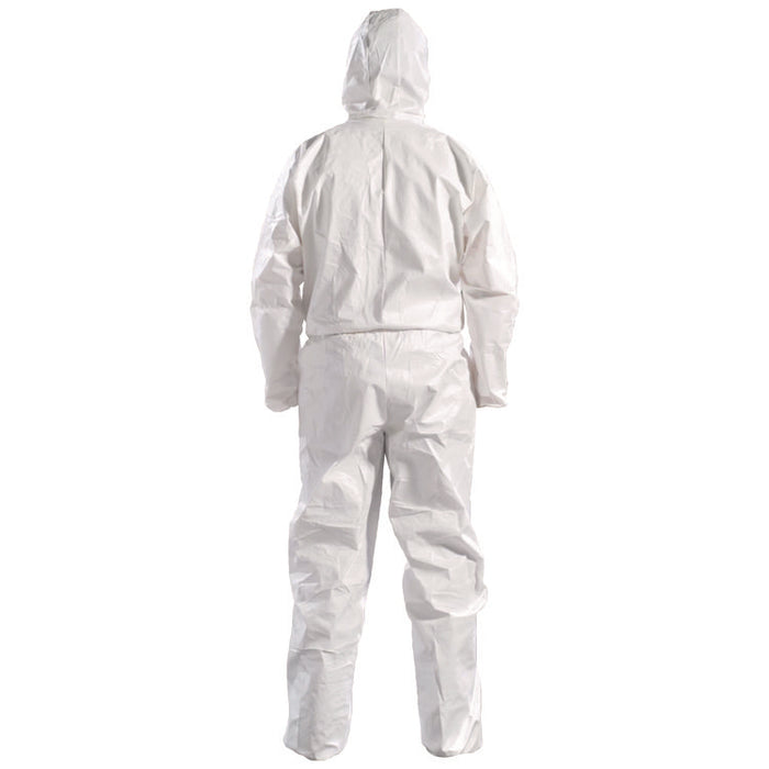A50 Breathable Splash and Particle Protection Overalls, Zip Front, Hood, Elastic Wrists/Ankles, White, 2X-Large, 25/Carton