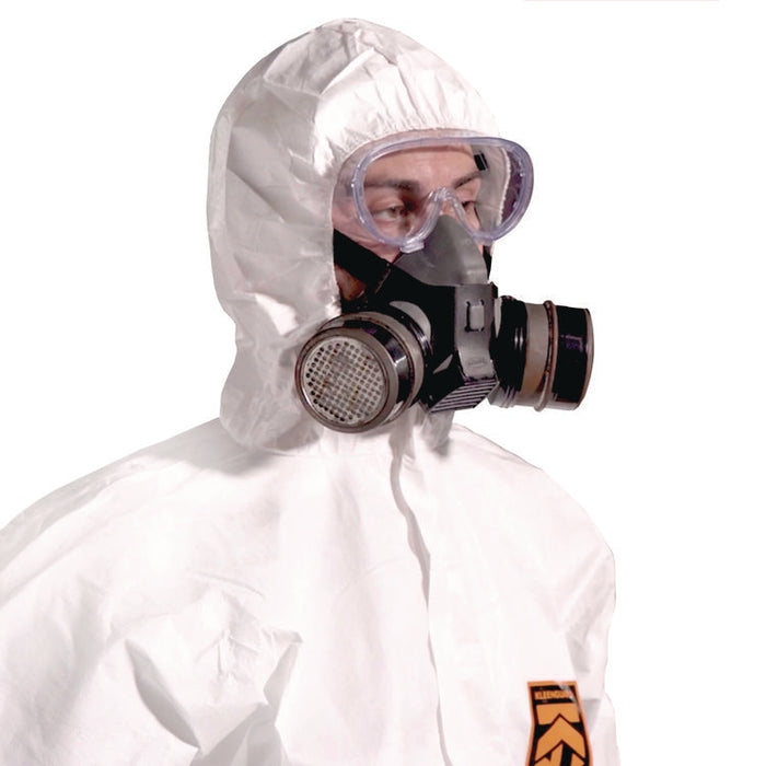 A50 Breathable Splash and Particle Protection Overalls, Zip Front, Hood, Elastic Wrists/Ankles, White, 2X-Large, 25/Carton