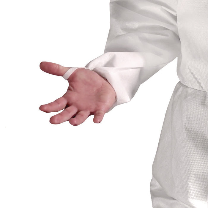 A50 Breathable Splash and Particle Protection Overalls, Zip Front, Hood, Elastic Wrists/Ankles, White, 2X-Large, 25/Carton