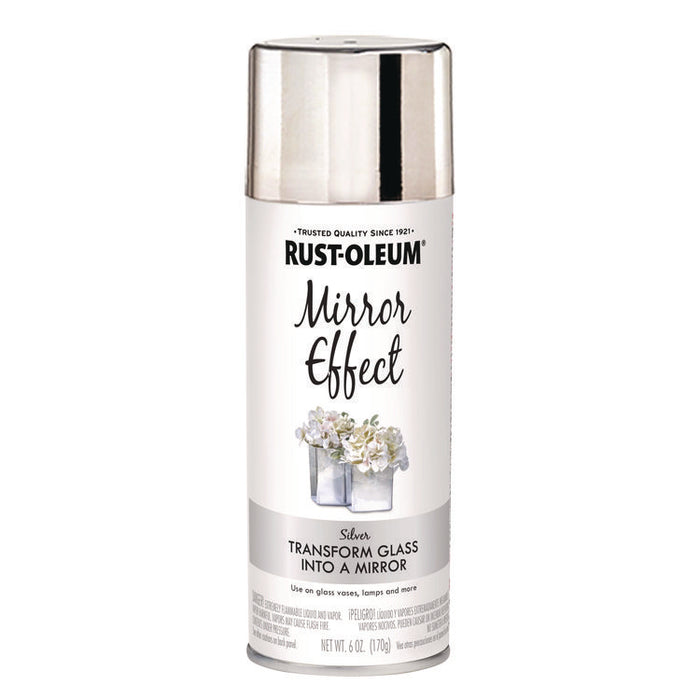 Specialty Mirror Effect Spray Paint, High Gloss Mirror, 6 oz Aerosol Can, 6/Carton