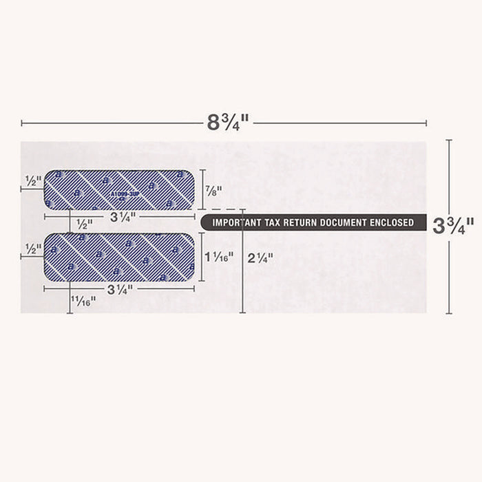 3-Up 1099-NEC Peel and Seal Double-Window Security Tint Envelopes, Commercial Flap, 8.75 x 3.75, White, 24/Pack