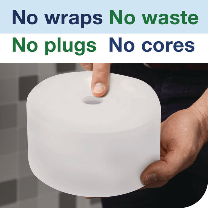 OptiServe High-Capacity Coreless Toilet Paper, 2-Ply, White, 1,500 Sheets/Roll, 18 Rolls/Carton