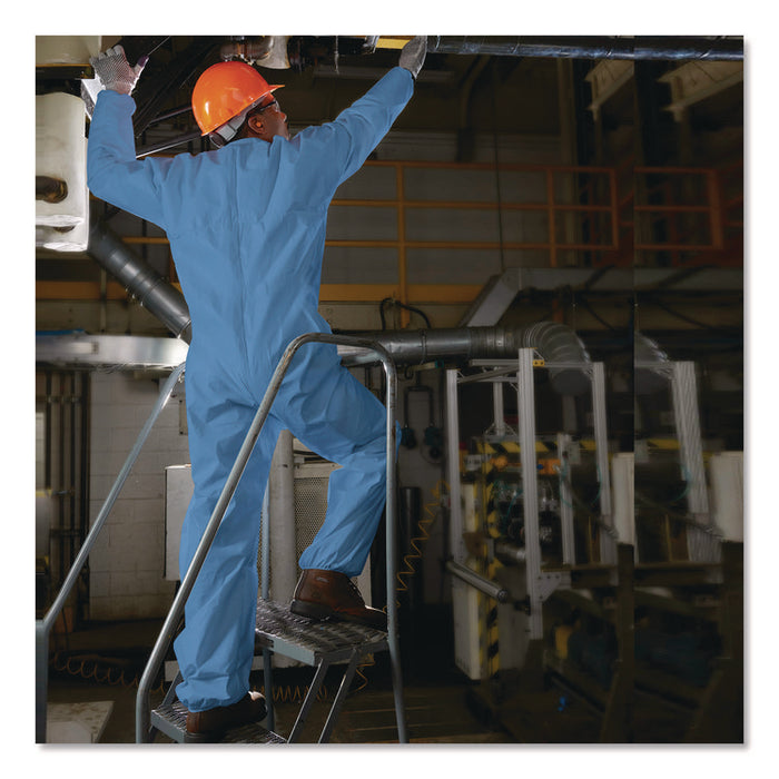 A65 Zipper Front Flame Resistant Coveralls, 4X-Large, Blue, 21/Carton