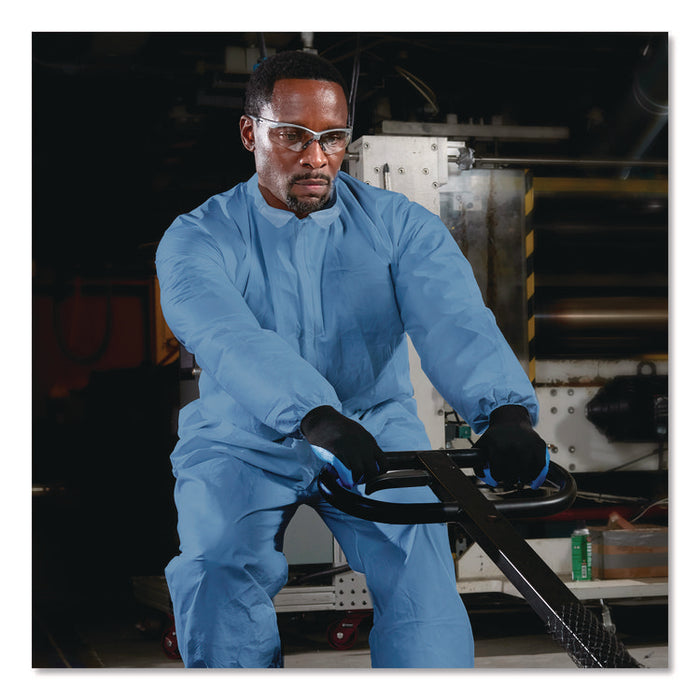 A65 Zipper Front Flame Resistant Coveralls, 4X-Large, Blue, 21/Carton