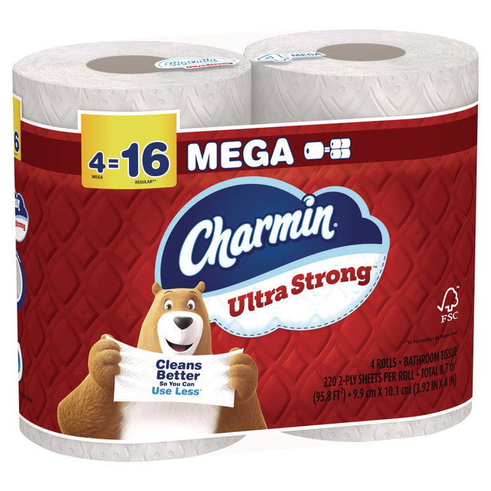 Ultra Strong Bathroom Tissue, Septic Safe, 2-Ply, White, 220 Sheets/Roll, 4 Rolls/Pack, 8 Packs/Carton