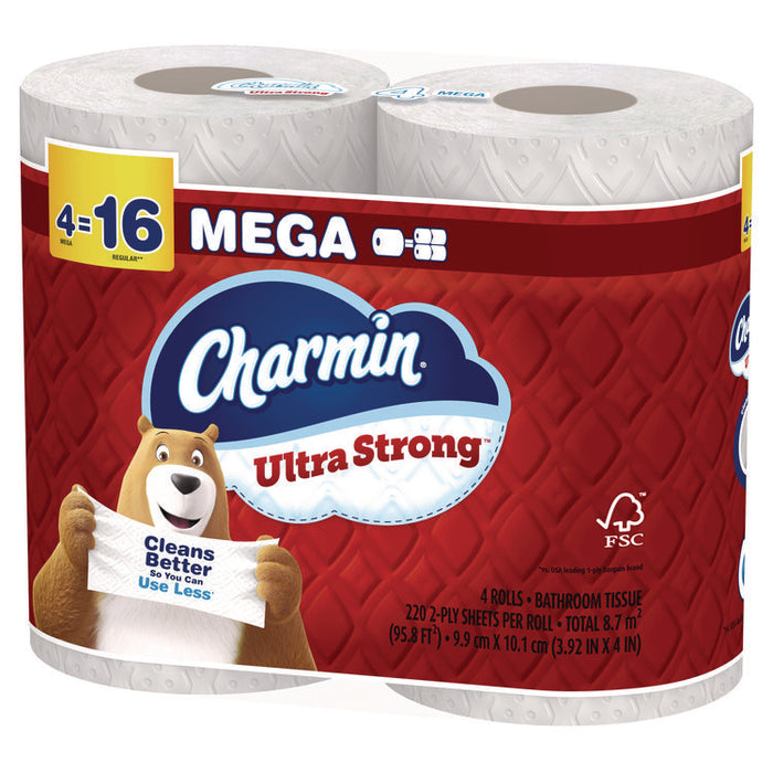Ultra Strong Bathroom Tissue, Septic Safe, 2-Ply, White, 220 Sheets/Roll, 4 Rolls/Pack, 8 Packs/Carton