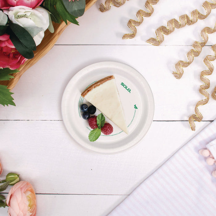 Compostable Paper Dinnerware, ProPlanet Seal, Plate, 6" dia, White, 1,000/Carton