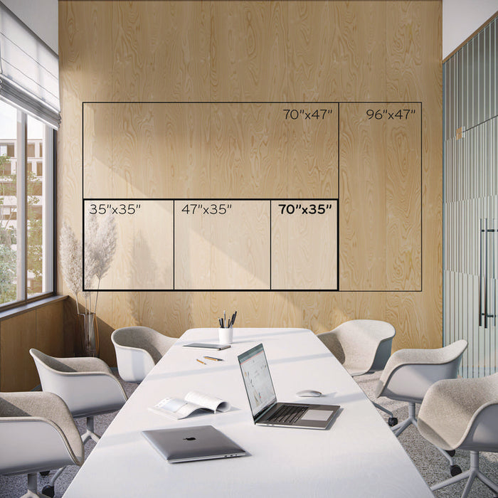 Glass Dry Erase Board, 72" x 36" (Actual Size: 70" x 35"), White Surface