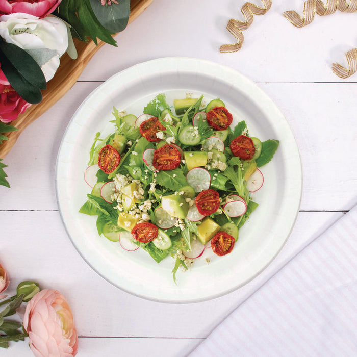 Compostable Paper Dinnerware, ProPlanet Seal, Plate, 8.5" dia, White, 500/Carton