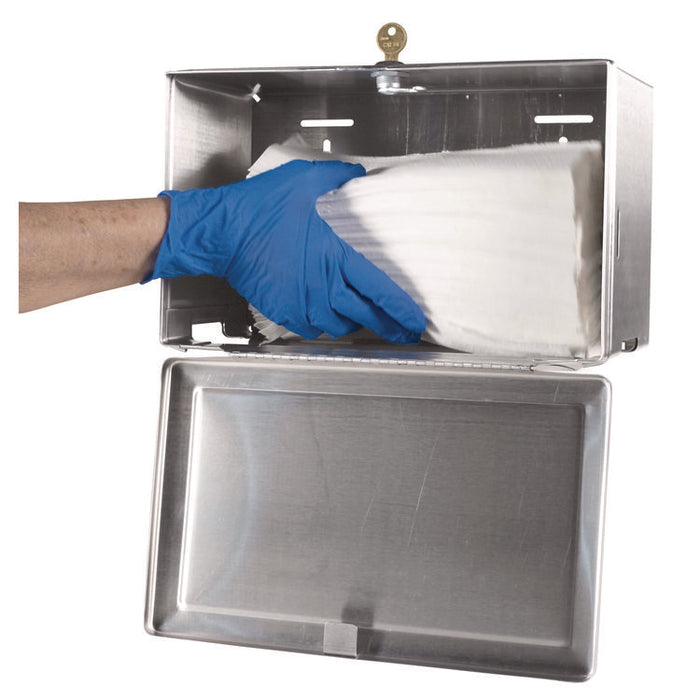 Surface-Mounted Paper Towel Dispenser, 12.13 x 6.13 x 7.25, Satin Stainless Steel