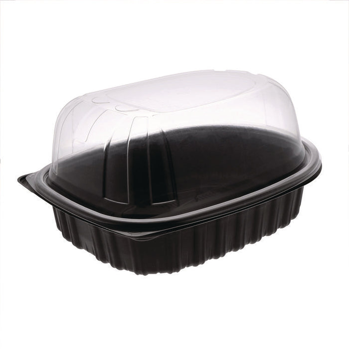 ClearView MealMaster Chicken Roaster, 10.75 x 8.5 x 4.25, Black/Clear, Plastic, 95/Carton