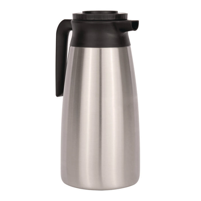 Thermal Vacuum Pitcher, 64 oz, Stainless Steel/Black