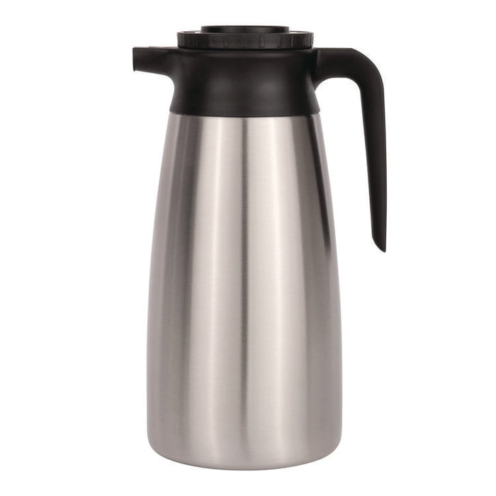 Thermal Vacuum Pitcher, 64 oz, Stainless Steel/Black