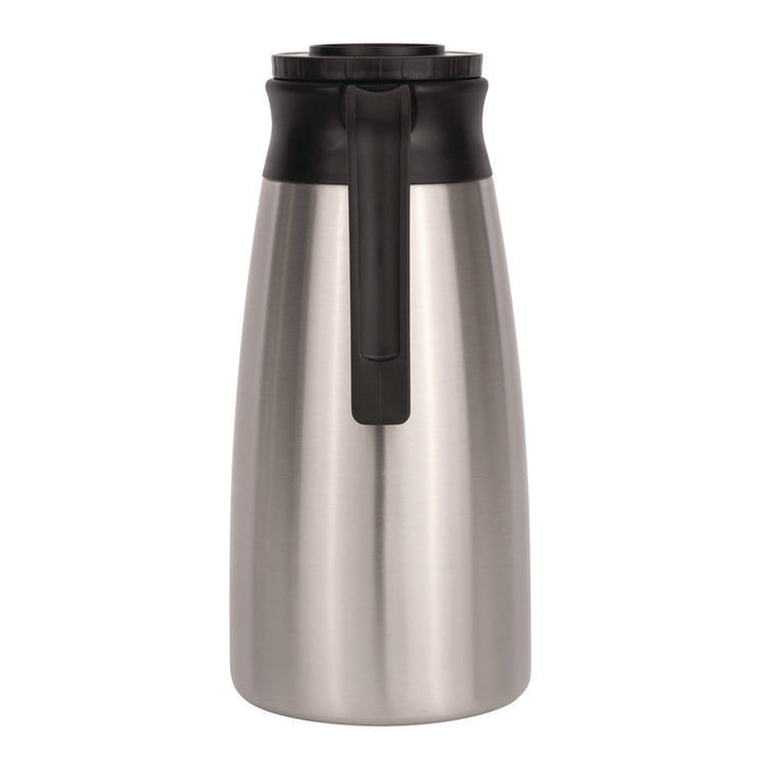 Thermal Vacuum Pitcher, 64 oz, Stainless Steel/Black