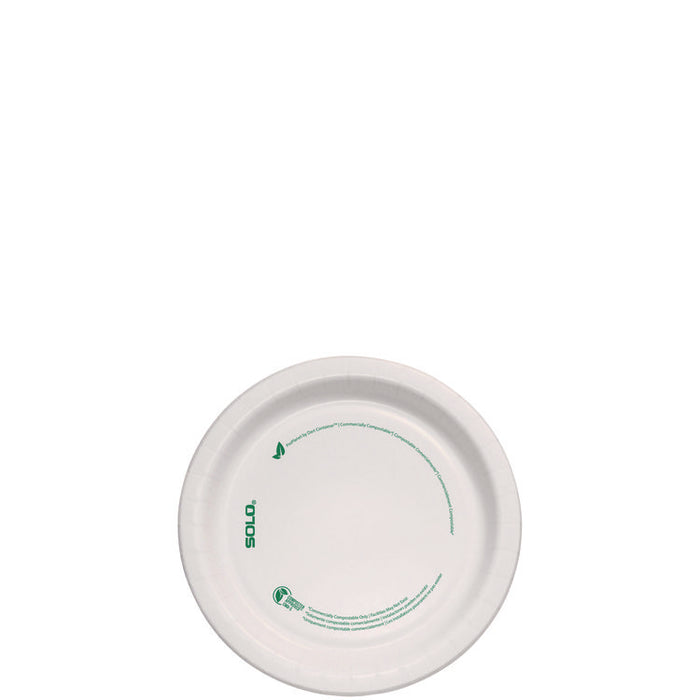 Compostable Paper Dinnerware, ProPlanet Seal, Plate, 6" dia, White, 500/Carton