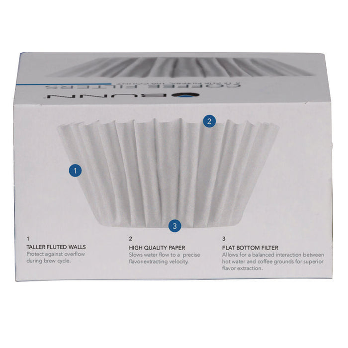 Coffee Filters, 8 to 12 Cup Size, Flat Bottom, 100/Pack