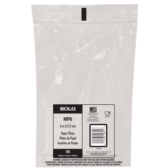 Compostable Paper Dinnerware, ProPlanet Seal, Plate, 6" dia, White, 500/Carton