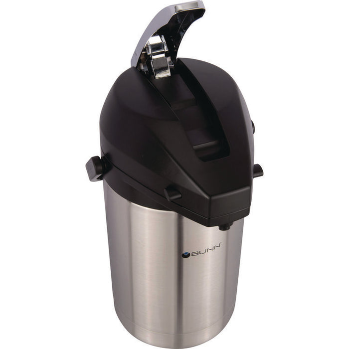 Lever Action Airpot, 101 oz, Stainless Steel/Black
