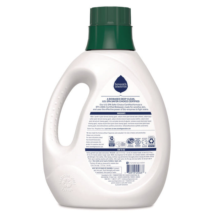 Natural Liquid Laundry Detergent, Sensitive Skin Free and Clear, 90 oz Bottle, 4/Carton