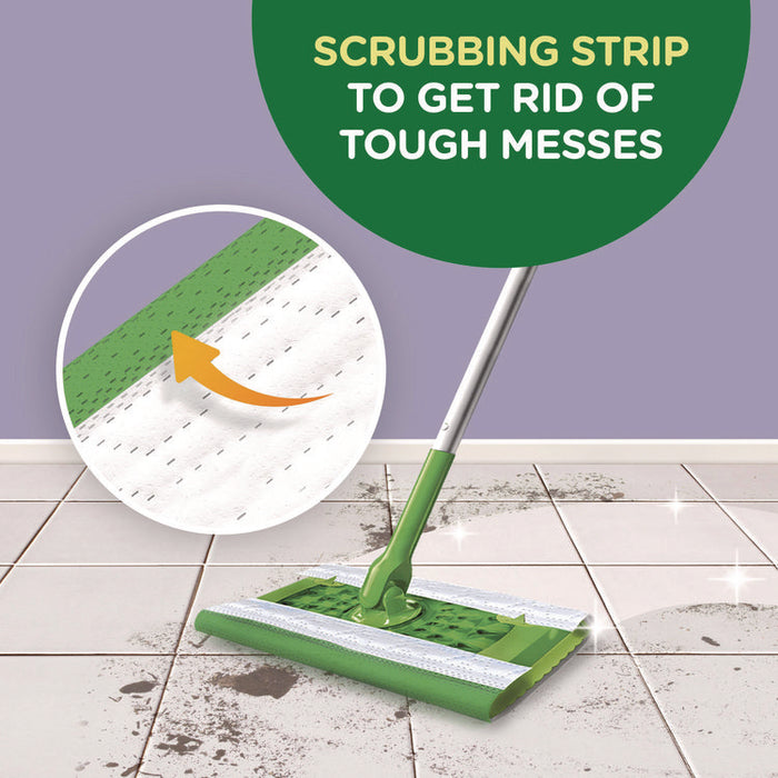 Sweeper TRAP + LOCK Wet Mop Cloth, 8 x 10, White, Lavender Scent, 38/Pack