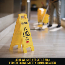 Load image into Gallery viewer, "Caution Wet Floor"Caution Wet Floor" Sign, 11 x 12 x 25, Bright Yellow Sign, 11 x 12 x 25, Yellow, 6/Carton
