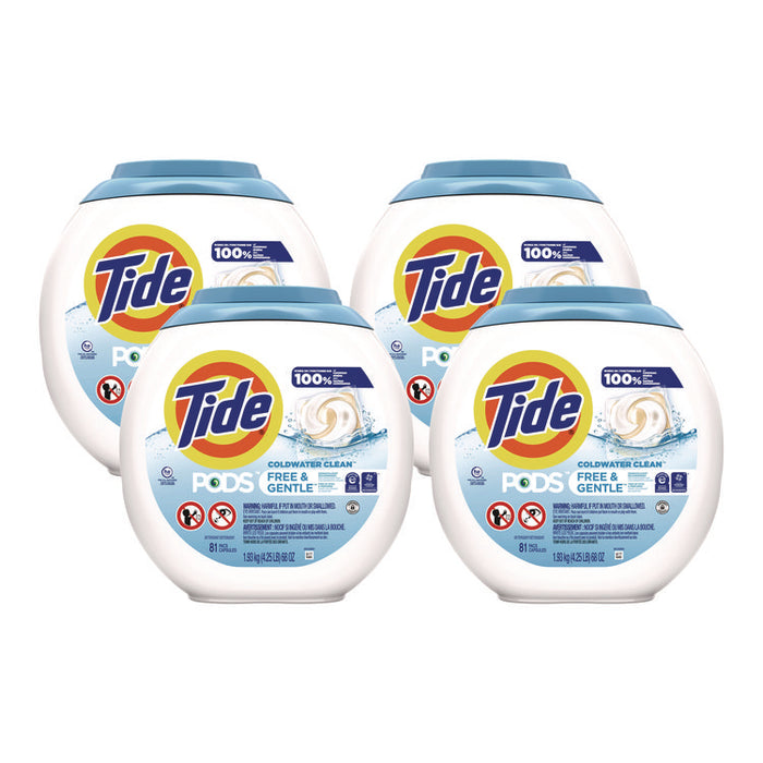 Pods, HE Compatible, Unscented, 81 Pods/Tub, 4 Tubs/Carton