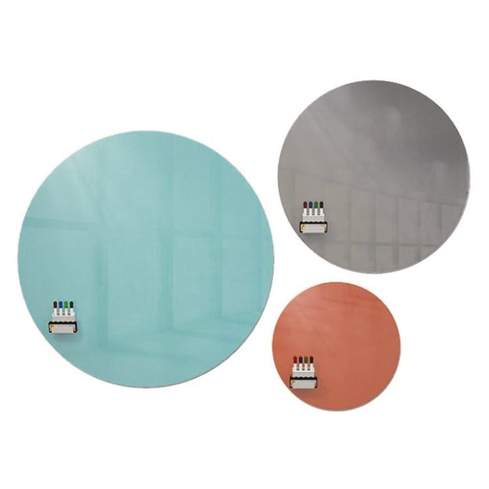 Coda Low Profile Circular Magnetic Glassboard, 36 x 36, Smoke Surface