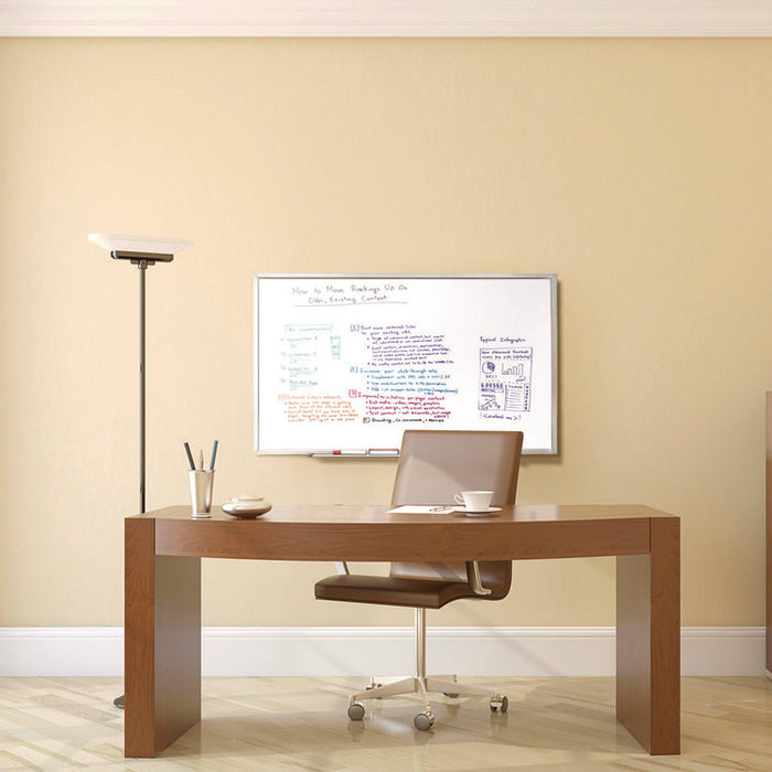 Non-Magnetic Whiteboard with Aluminum Frame, 87.91" x 48.5", White Surface, Satin Aluminum Frame