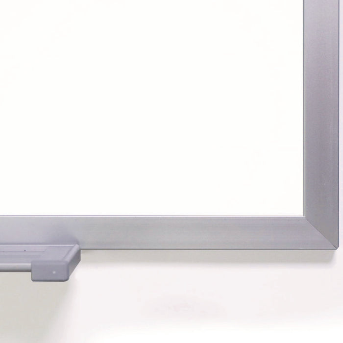 Two-Piece M1 Porcelain Magnetic Whiteboard, 120.75" x 48.5", White Surface, Satin Aluminum Frame