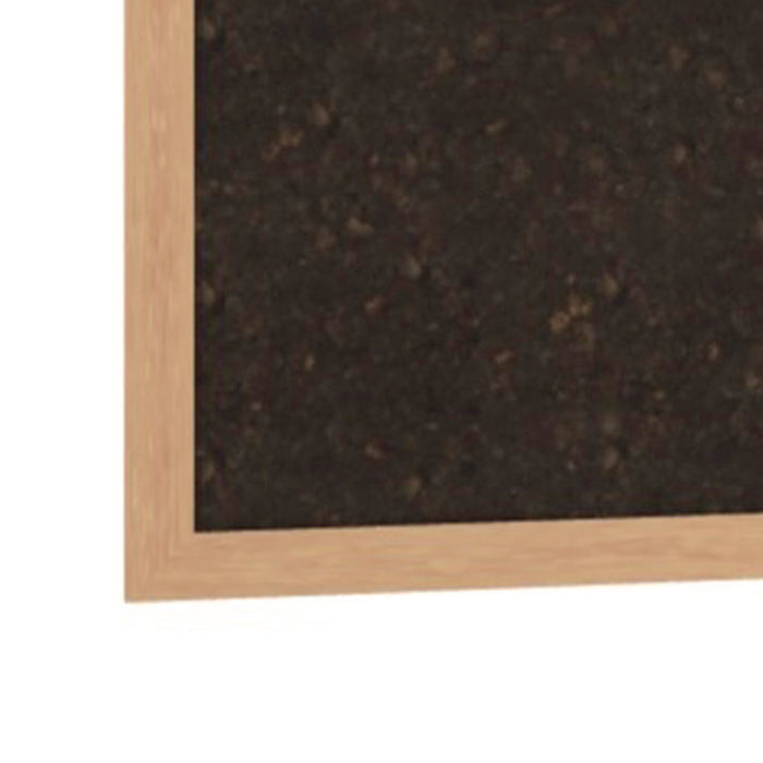 Natural Cork Bulletin Board with Wood Frame, 87.94" x 48.5", Chocolate Surface, Natural Oak Frame
